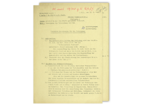 Was steckte hinter dem Unternehmen "Seelöwe"? Die Besondere Anordnung des Armeeoberkommandos 6 vom 25. September 1940 gibt die Antwort!