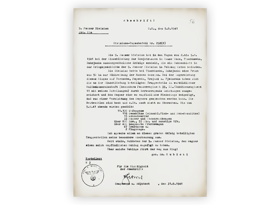 5. Den Sühnebefehl des „ostmärkischen“ Generals Böhme an ihm unterstellte Truppen vom 25. September 1941