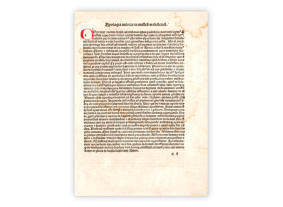 Abschrift der Bulle "Summis desiderantes affectibus" von Papst Innozenz VIII. aus dem Jahr 1484