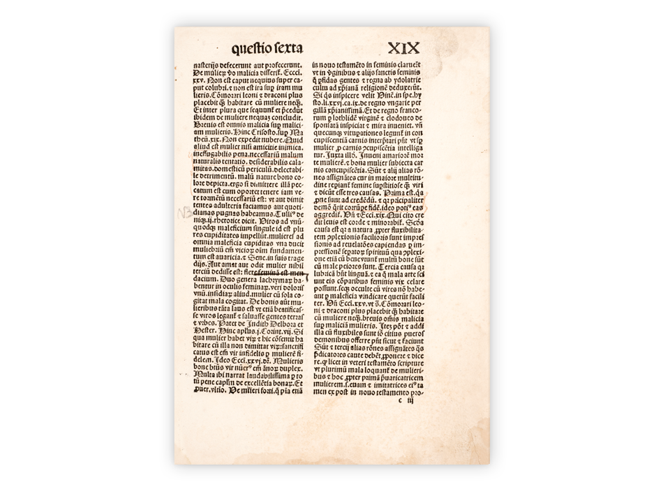 Auszug aus dem Hexenhammer des Dominikaners Heinrich Kramer aus dem Jahr 1486
