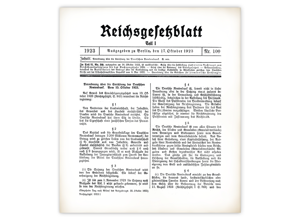 Reichsgesetzblatt vom 17. Oktober 1923