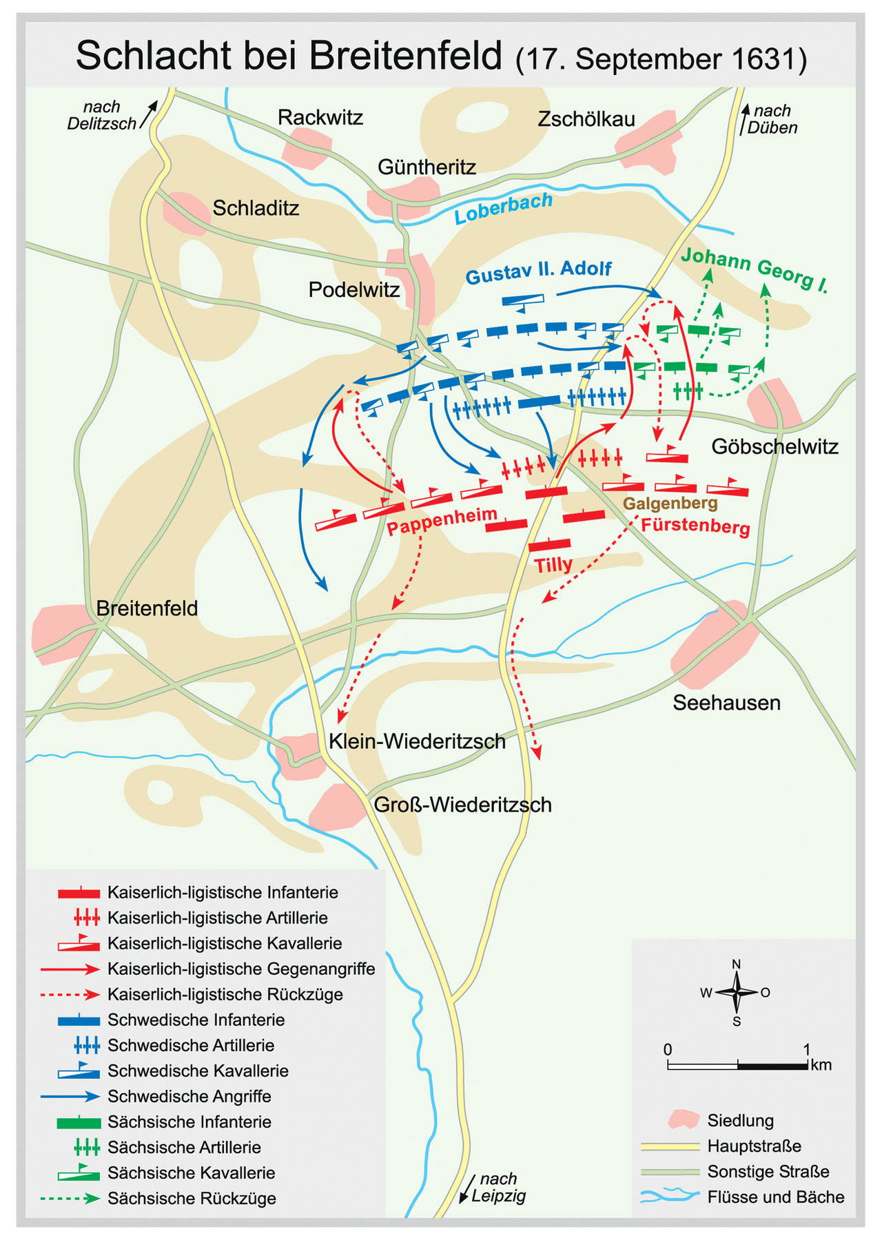 Karte Schlacht bei Breitenfeld
