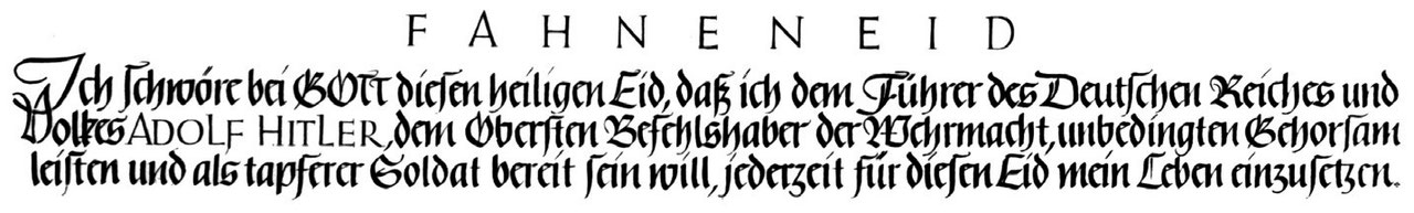 Fahneneid der Wehrmacht auf Adolf Hitler