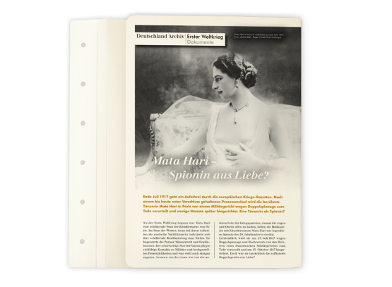 Dokumenten-Mappe "Mata Hari - Spionin aus Liebe?" aus der Edition "Erster Weltkrieg". 