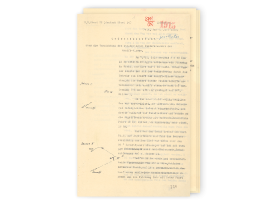Dokument 3: Operationsbefehl für das deutsche U-Boot 14 (= S.M. U-Boot 26) und Gefechtsbericht über die Versenkung eines italienischen Panzerkreuzers der Amalfi-Klasse