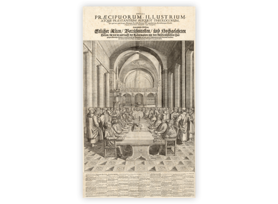 Flugblatt einer ﬁktiven kirchlichen "Disputation" (Methode zur Klärung wissenschaftlicher Streitfragen)