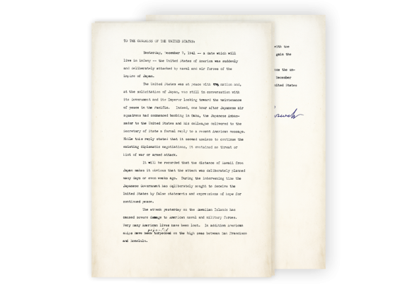 Tag der Schande! Lesen Sie die Rede von Franklin D. Roosevelt