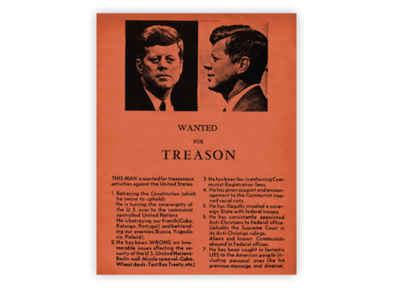 Ihr erstes Dokument: Anti-Kennedy-Flugblatt, das am 21. November 1963 (dem Tag vor seiner Ermordung) in Dallas verteilt wurde.