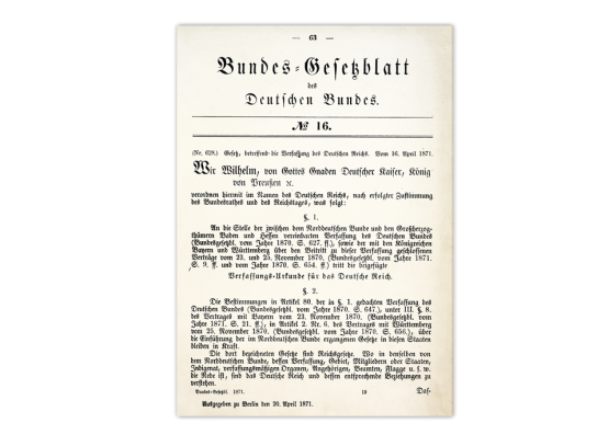 Gesetz betreffend die Verfassung des Deutschen Reichs vom 16. April 1871