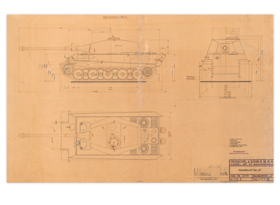 Halten Sie eine aufwendige Reproduktion der Gesamtansicht des Panzer Tiger 2 in den Händen!
