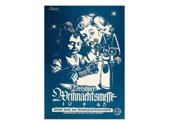 Ihr erstes Dokument: "Dresdner Weihnachtsmesse" 1945. Kartenentwurf von Horst Naumann