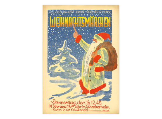 Ihr drittes Dokument: Veranstaltungsplakat der Volkssolidarität für ein Weihnachtsmärchen, 1948