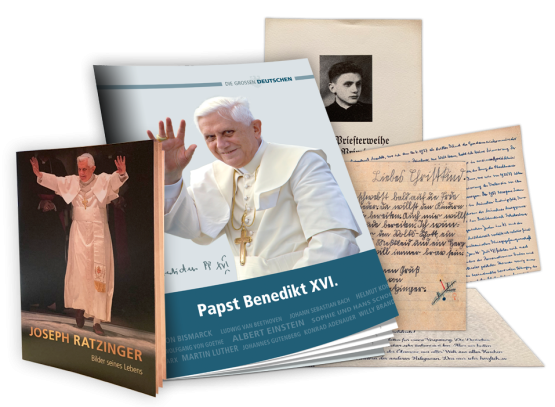 Entdecken Sie das Leben von Papst Benedikt XVI. anhand authentisch reproduzierter Dokumente!