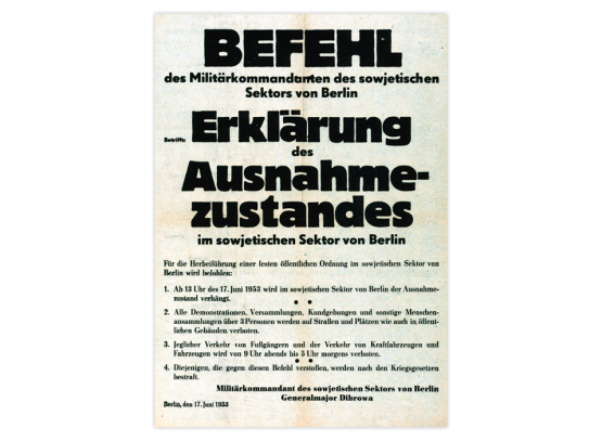 Erklärung des Ausnahmezustandes im sowjetischen Sektor von Berlin 