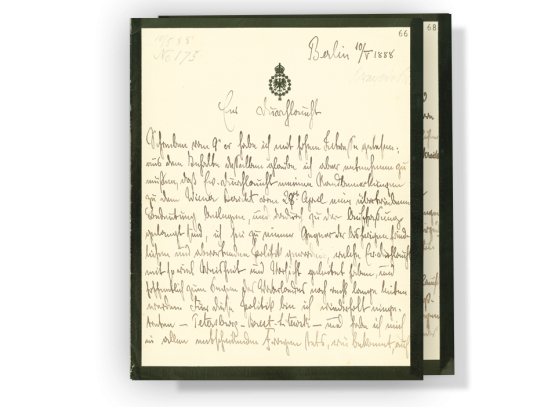 Brief Kaiser Wilhelms II. an Otto von Bismarck vom 10. Mai 1888