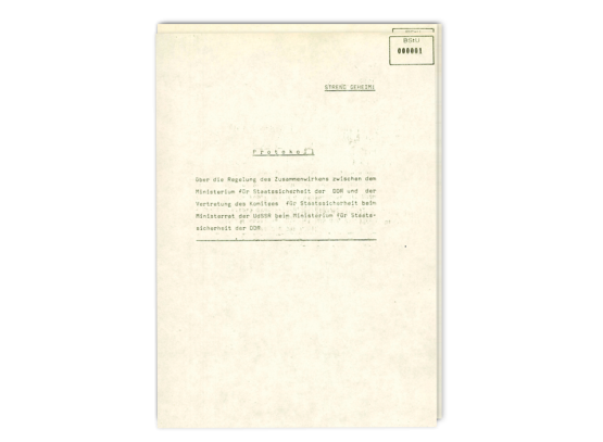 Das am 29. März 1978 unterzeichnete Protokoll gibt Auskunft über die Regelung des Zusammenwirkens zwischen DDR-Stasi und der Sowjetunion