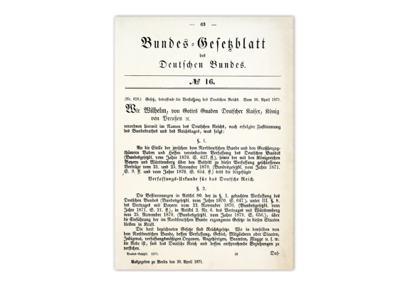 Gesetz betreffend die Verfassung des Deutschen Reiches vom 16. April 1871