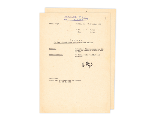 Pressemitteilung von Günter Schabowski