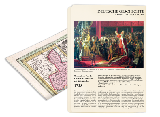 Die Ausgabe "Ostpreußen: Von der Provinz zur Keimzelle des Kaiserreiches, 1728" ist Ihr Start in unsere exklusive Edition mit den spannendsten und ausdrucksstärksten Karte zur Geschichte Deutschlands!
