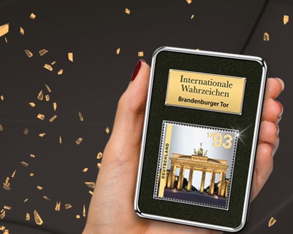 Internationale Silberbriefmarke "Wahrzeichen der Welt"
